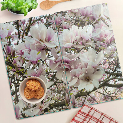 Planche à découper en verre Fleurs de magnolia