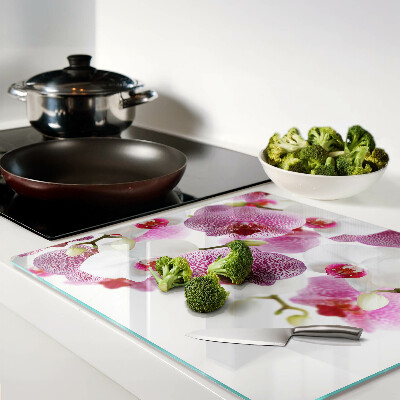Planche à découper verre Orchidées devant la fenêtre