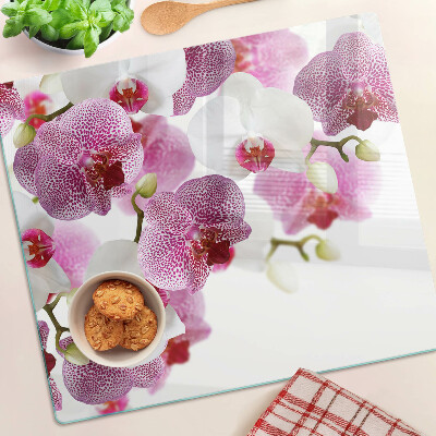 Planche à découper verre Orchidées devant la fenêtre