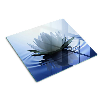 Planche à découper verre Nénuphar sur fond d'eau
