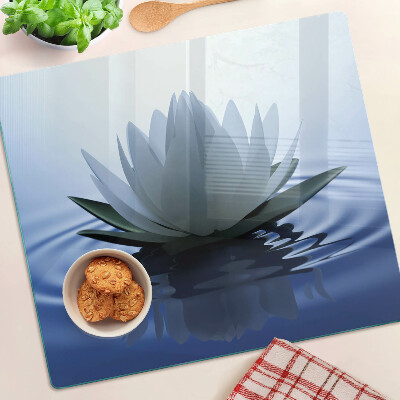 Planche à découper verre Nénuphar sur fond d'eau