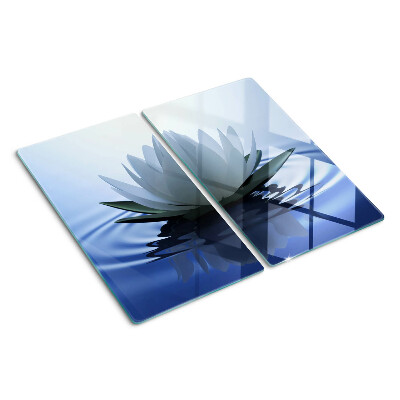 Planche à découper verre Nénuphar sur fond d'eau