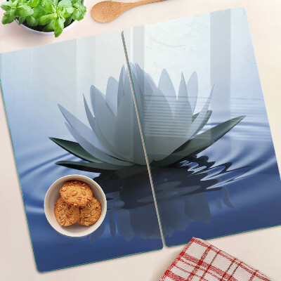 Planche à découper verre Nénuphar sur fond d'eau