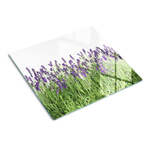 Planche à découper en verre Champ de lavande au soleil