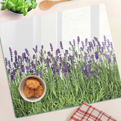 Planche à découper en verre Champ de lavande au soleil