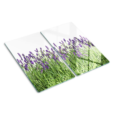 Planche à découper en verre Champ de lavande au soleil