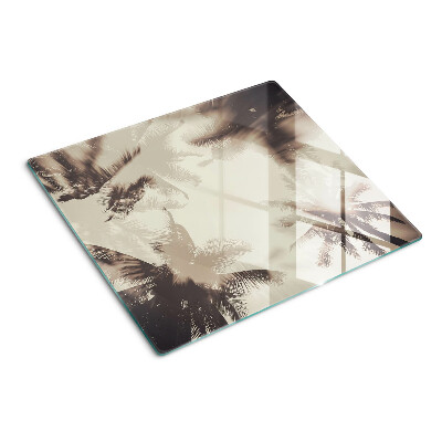 Planche à découper en verre Palmiers sur fond monochrome
