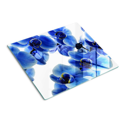 Planche à découper verre Orchidées bleues