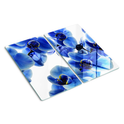 Planche à découper verre Orchidées bleues