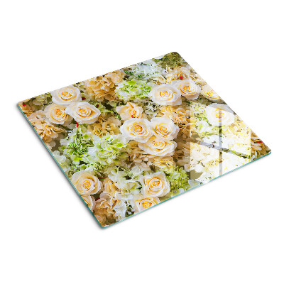 Planche à découper verre Fleurs aux tons pastel