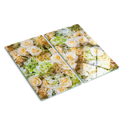 Planche à découper verre Fleurs aux tons pastel