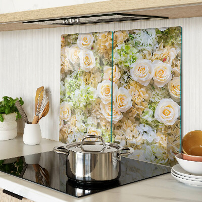 Planche à découper verre Fleurs aux tons pastel