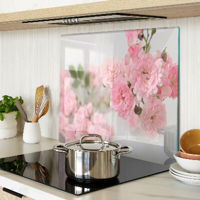 Planche à découper en verre Fleurs roses dans un vase