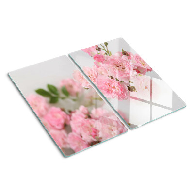 Planche à découper en verre Fleurs roses dans un vase