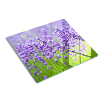 Planche à découper verre Champ de lavande