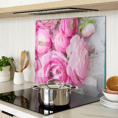 Planche à découper en verre Fleurs roses dans un bouquet