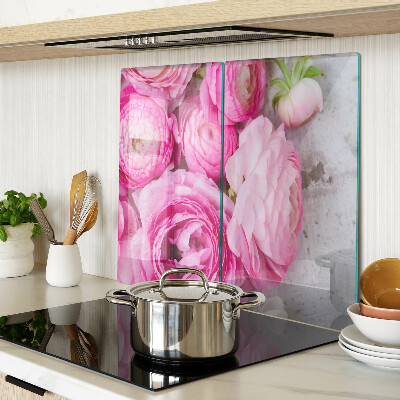 Planche à découper en verre Fleurs roses dans un bouquet