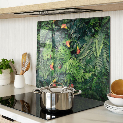 Planche à découper en verre Jungle tropicale avec des fleurs