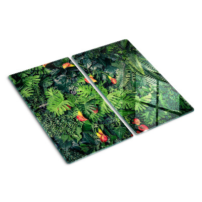 Planche à découper en verre Jungle tropicale avec des fleurs