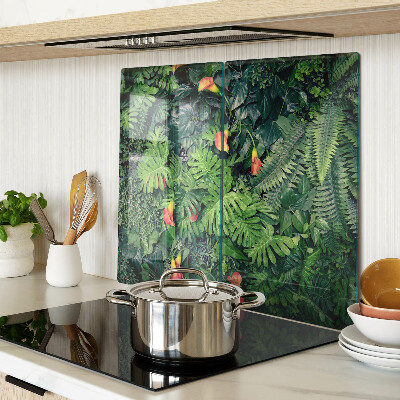 Planche à découper en verre Jungle tropicale avec des fleurs