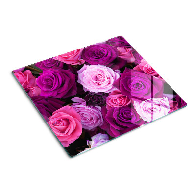 Planche à découper verre Roses dans les tons de rose