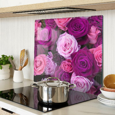 Planche à découper verre Roses dans les tons de rose