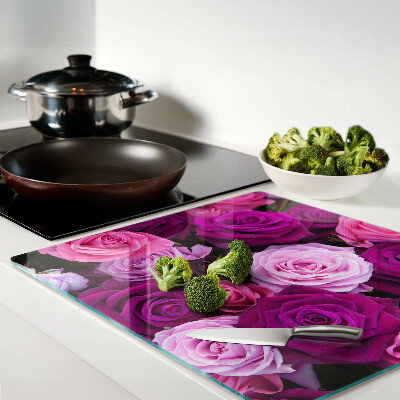 Planche à découper verre Roses dans les tons de rose