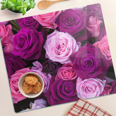 Planche à découper verre Roses dans les tons de rose