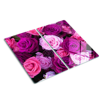 Planche à découper verre Roses dans les tons de rose