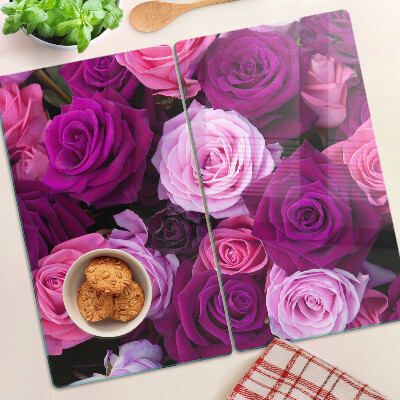 Planche à découper verre Roses dans les tons de rose