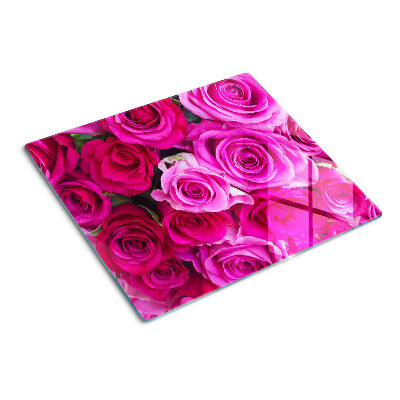 Planche à découper verre Roses dans les tons de rose