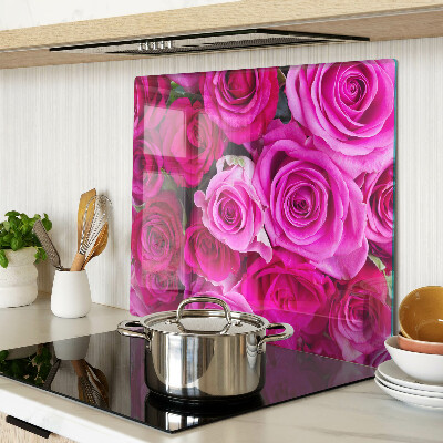 Planche à découper verre Roses dans les tons de rose