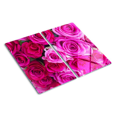 Planche à découper verre Roses dans les tons de rose