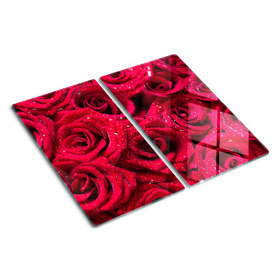 Planche à découper en verre Roses de couleur rose intense