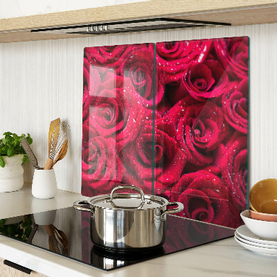 Planche à découper en verre Roses de couleur rose intense