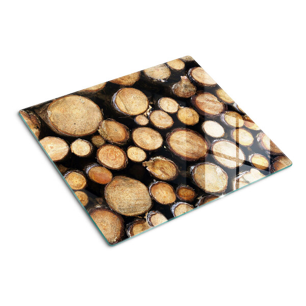 Planche à découper verre Bûches de bois en coupe transversale
