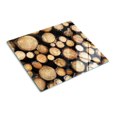 Planche à découper verre Bûches de bois en coupe transversale