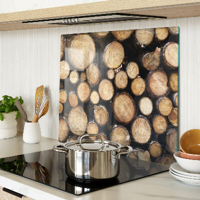 Planche à découper verre Bûches de bois en coupe transversale