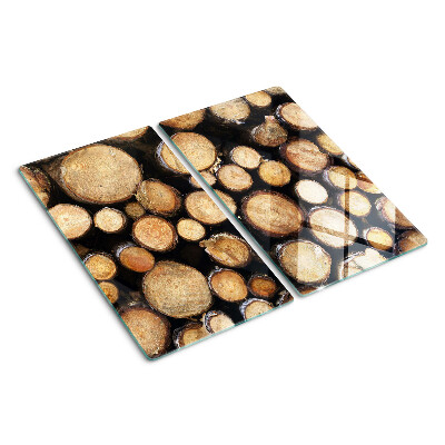 Planche à découper verre Bûches de bois en coupe transversale