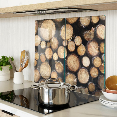 Planche à découper verre Bûches de bois en coupe transversale