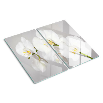 Planche à découper verre Orchidées sur fond miroir