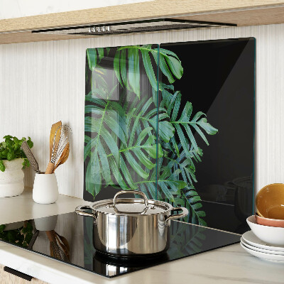 Planche à découper en verre feuilles tropicales