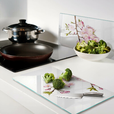 Planche à découper verre Fleurs de cerisier au printemps