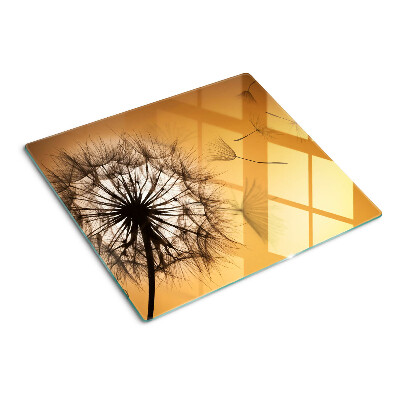 Planche à découper en verre Pissenlits contre le coucher du soleil