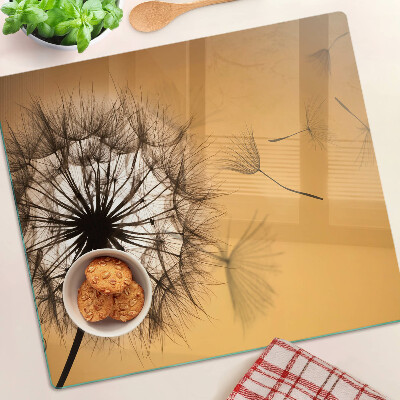 Planche à découper en verre Pissenlits contre le coucher du soleil