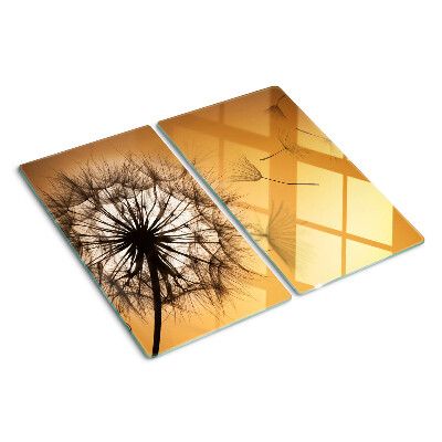 Planche à découper en verre Pissenlits contre le coucher du soleil