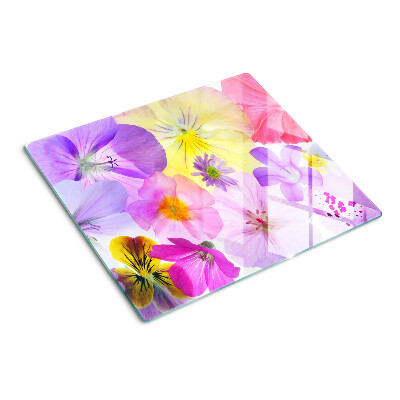 Planche à découper verre Fleurs aux couleurs pastel