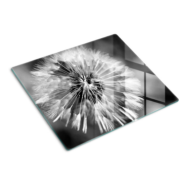 Planche à découper en verre Pissenlits en noir et blanc