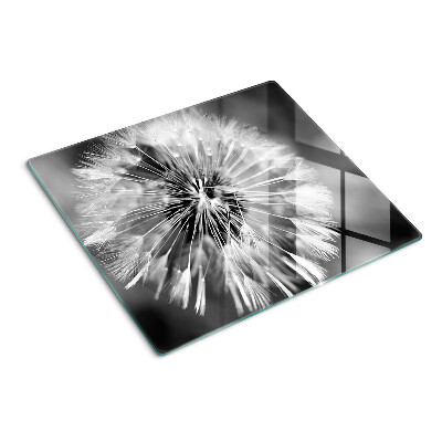 Planche à découper en verre Pissenlits en noir et blanc