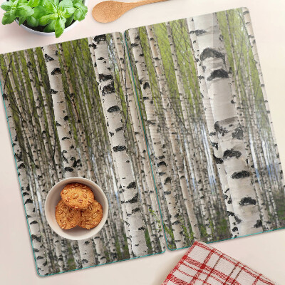 Planche à découper en verre Bouleaux blancs dans la forêt